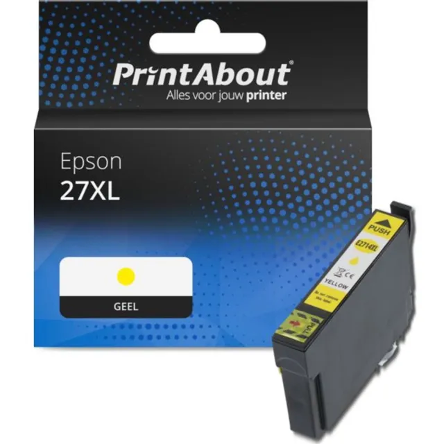 PrintAbout Huismerk Epson 27XL (C13T27144012) Inktcartridge Geel Hoge capaciteit