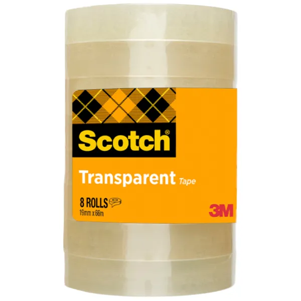 Scotch Plakband Scotch 508 19mmx66m transparant 8 rollen