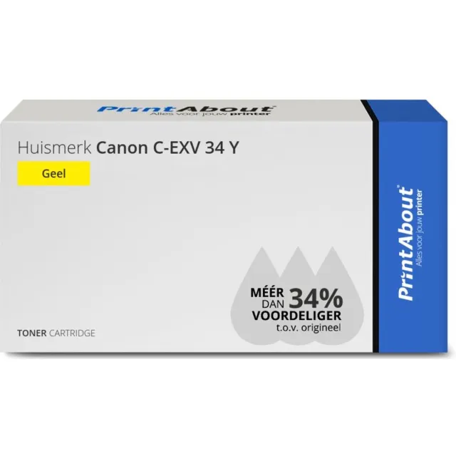 PrintAbout Huismerk Canon C-EXV 34 Y Toner Geel