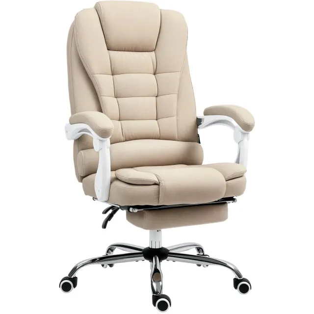 Vinsetto Bureaustoel-66x70x118cm-Polyester-Beige