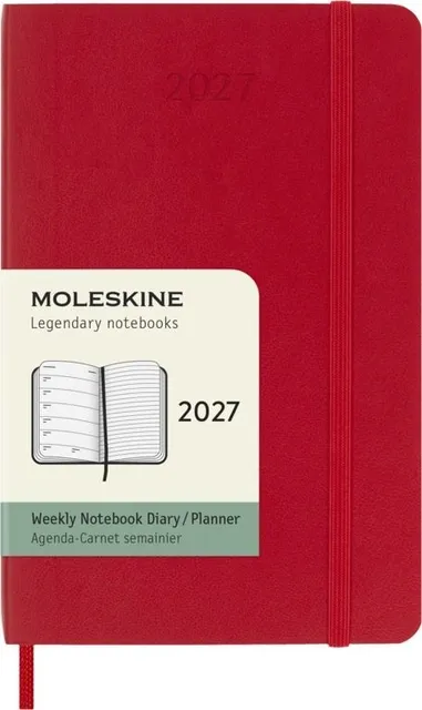 Moleskine Agenda 2027 Moleskine 12M Planner Weekly 7dagen/1pagina pocket sc scarlet red
