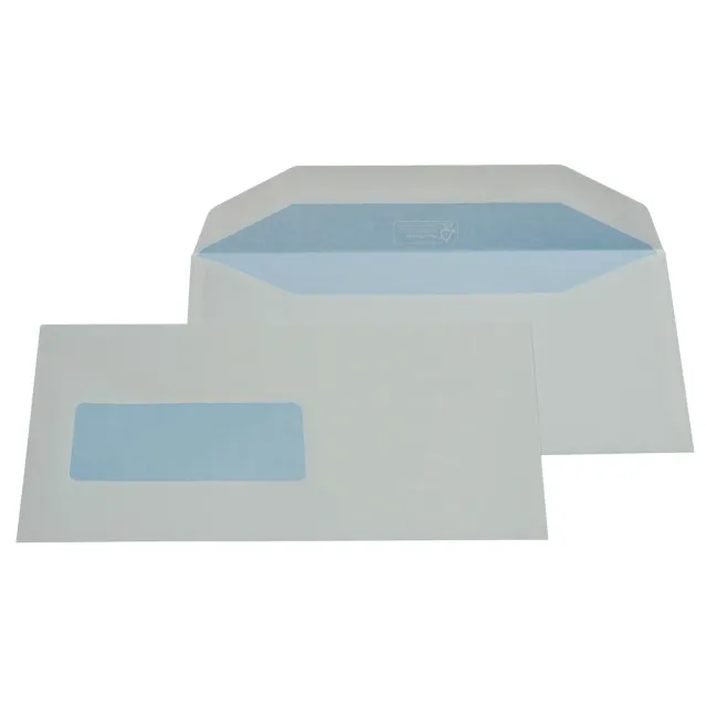 Gallery enveloppen ft 114 x 229 mm, met venster links (ft 40 x 110 mm), gegomd, doos van 500 stuks blauw
