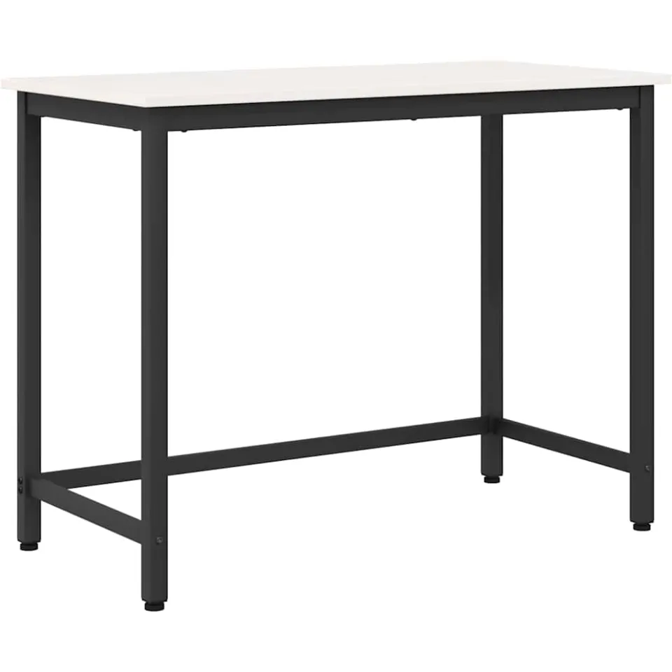 vidaXL Tafel Wit 100 x 50 x 77 cm Engineered hout en staal, foto 3