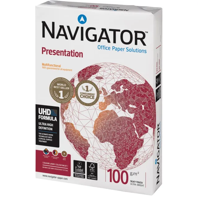 Navigator Presentation presentatiepapier ft A4, 100 g, pak van 500 vel wit