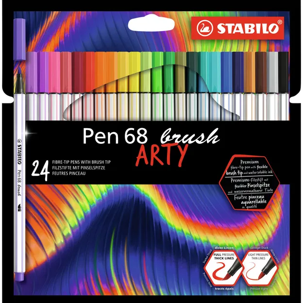 Stabilo Brushstift STABILO Pen 568/24 Arty assorti set à 24 stuks
