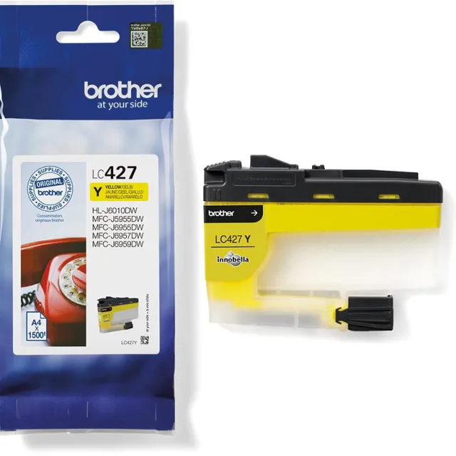 Brother inktcartridge, 1.500 pagina's, OEM LC-427Y, geel