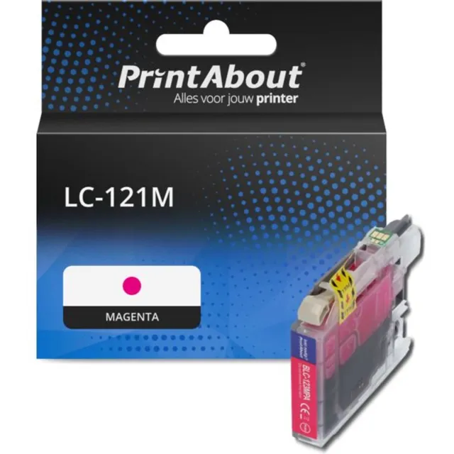 PrintAbout Huismerk Brother LC-121M Inktcartridge Magenta