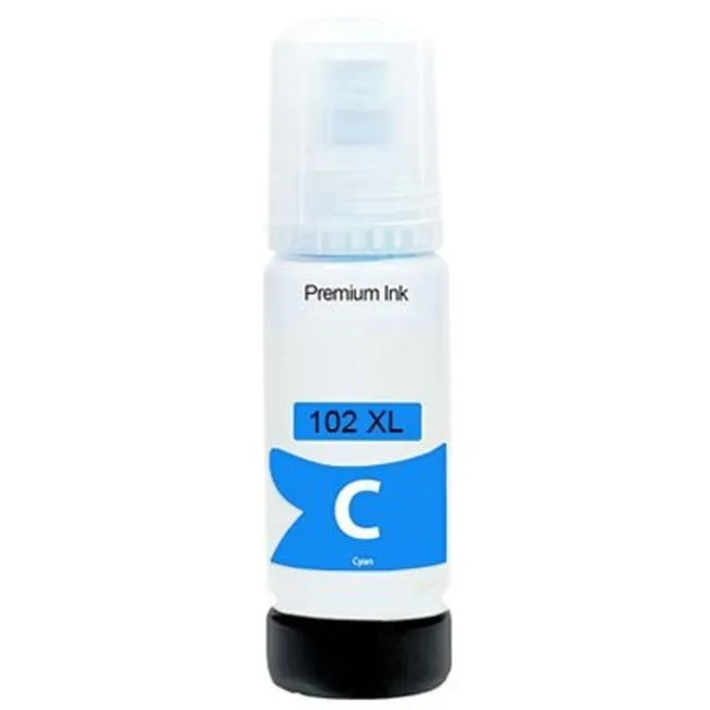 Inktkenners Inkt 1x Cyaan Geschikt voor Epson EcoTank 102 / E102 ET-2700 2750 2751 2756 3700 3750 4750