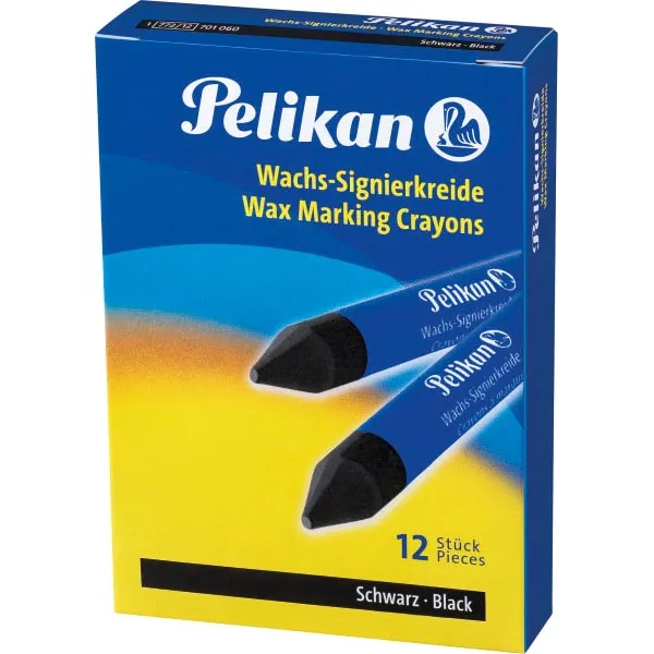 Pelikan vetkrijt 772 zwart, doos van 12 stuks