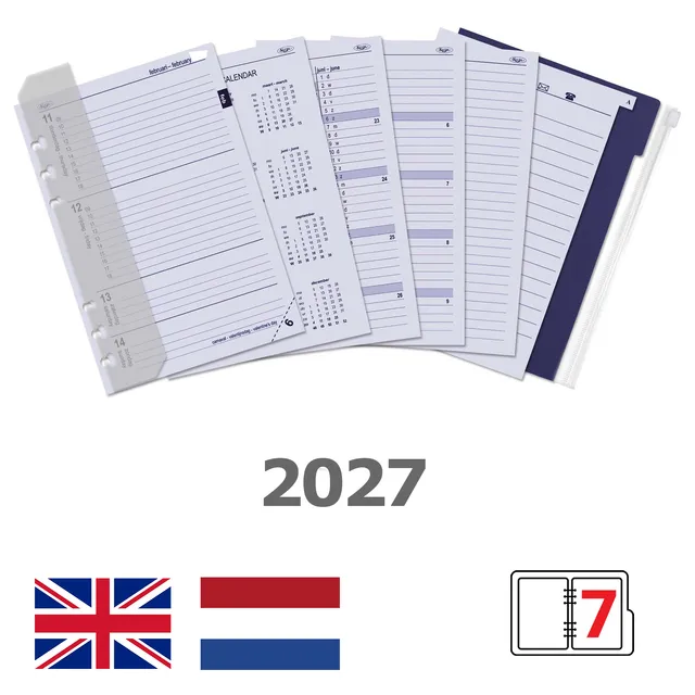 Kalpa Agendavulling 2027 Kalpa A5 jaardoos 7dagen/2pagina's