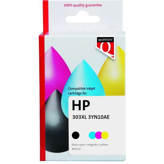 Quantore Inktcartridge Quantore alternatief tbv HP 3YN10AE 303XL zwart + 3 kleuren zwart en kleur