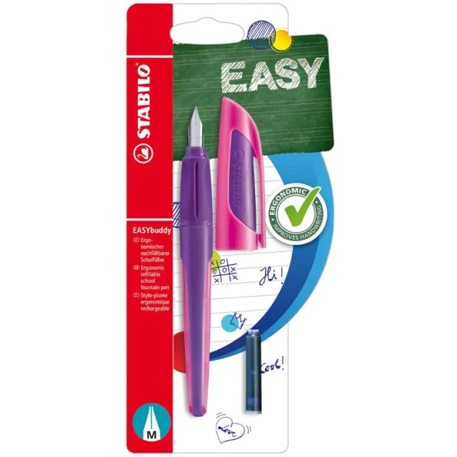 Stabilo EASYbuddy vulpen, paars en magenta blauw