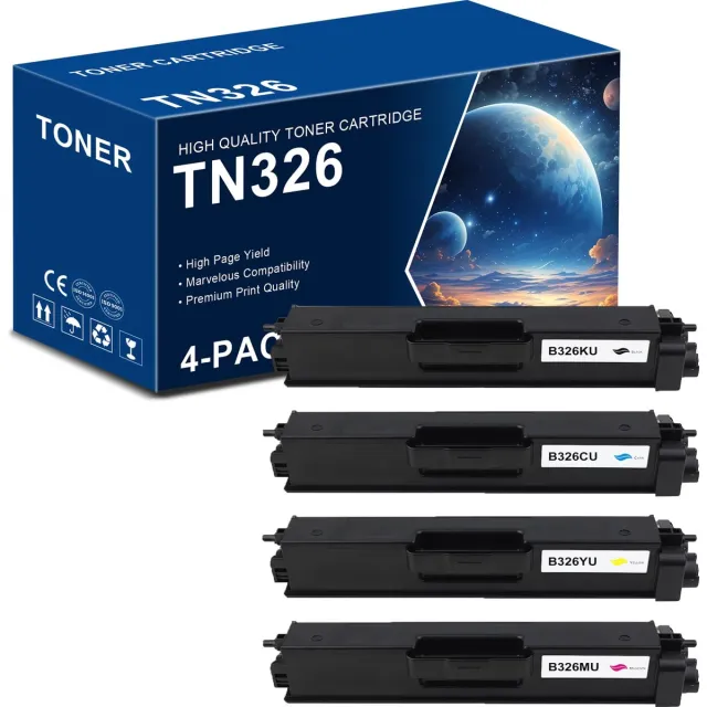 WeCare 4-pack | Brother TN-326 / TN326 BKCMY - Alternatieve Toners - Geschikt voor DCP-L8400, L8400CDW, L8400CDN, L8450, L8450CDW, HL-L8250, L8250CDN, L8350, L8350CDW, MFC-L8650, L8650CDW, L8850, L8850CDW Multipack 4 toners