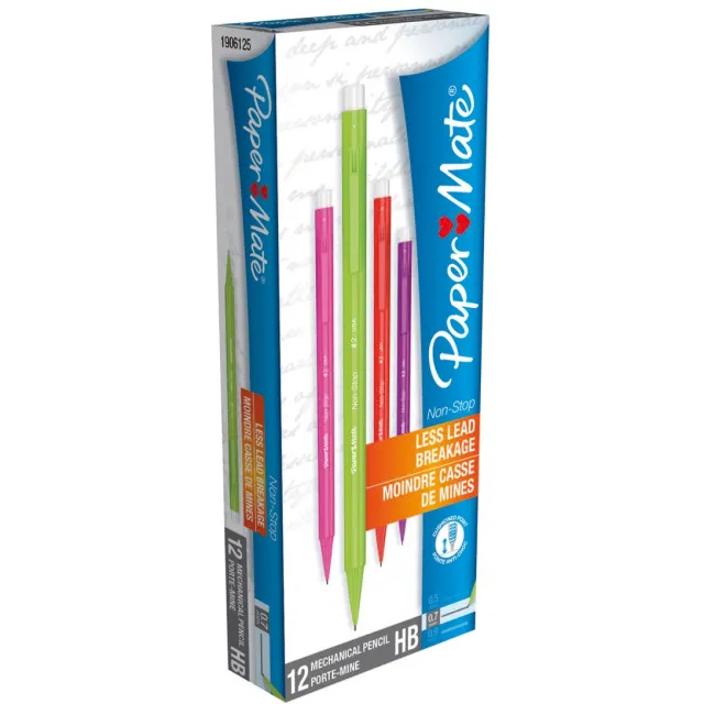 Paper Mate vulpotlood Non-Stop, doos van 12 stuks in geassorteerde kleuren