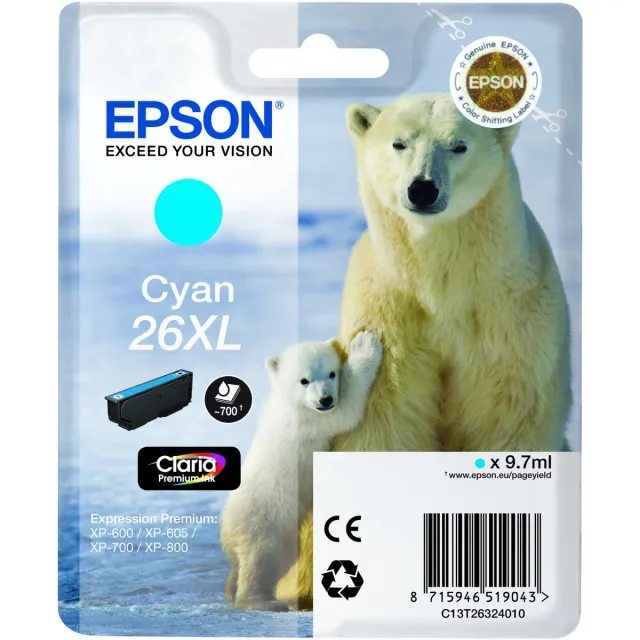 Epson 26XL - Inktcartridge / Cyaan