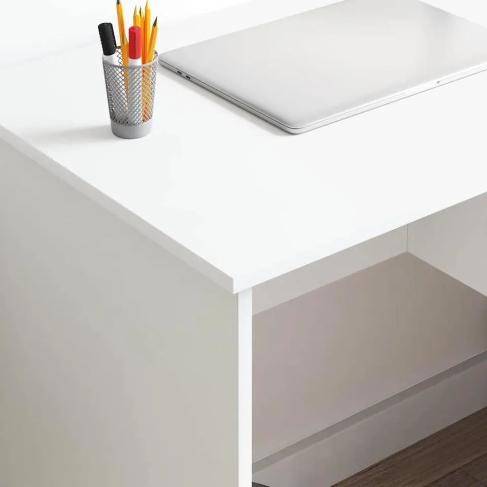 vidaXL Bureau Wit 90 x 49 x 75 cm Bewerkt hout, foto 4