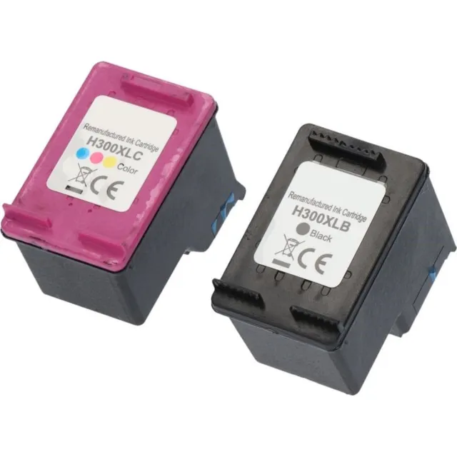 InktDL Huismerk geschikt voor HP 300XL Inktcartridges - Geschikt voor Deskjet D1660 - D5560 - F2480 - Envy 114 - 120 - Photosmart C4680 - C4780 1X Zwart + 1X Kleur