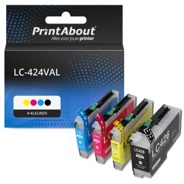 PrintAbout Huismerk Brother LC-424VAL Inktcartridge 4-kleuren Voordeelbundel