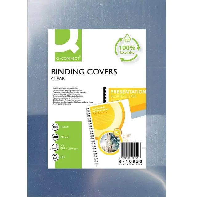 Q-CONNECT PET cover A4, glanzend, 200 micron 100 stuks