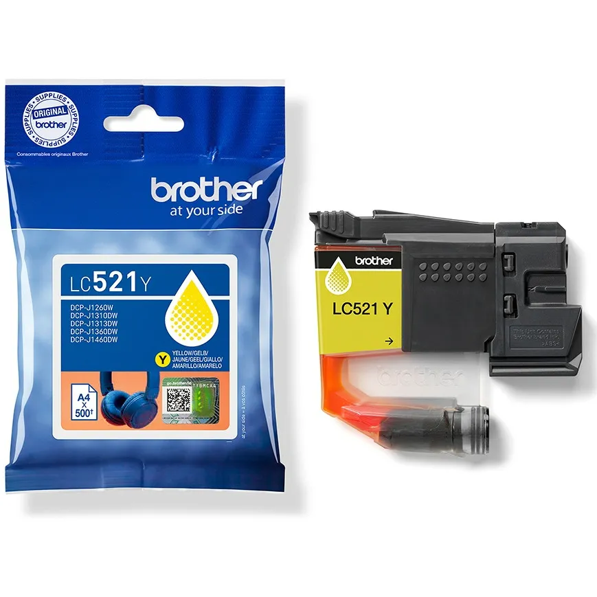 Brother LC-521Y inktcartridge geel, foto 3