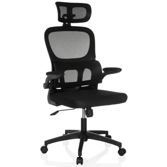 MyBuero Bureaustoel / draaistoel ERGOMY FLEX zitting stof / rugleuning mesh zwart mybuero