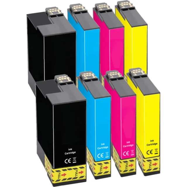 InktDL Huismerk geschikt voor Epson T1301, T1302, T1303 en T1304 Inktpatronen (8X) - WF-3520DWF - 3540DTWF - Stylus SX525WD - SX535WD - BX320FW - BX525WD - BX625FWD - BX635FWD Multipack 8 Cartridges
