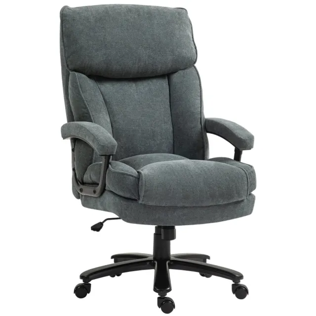 MIVRAY Bureaustoel 68,5 x 79 x 117-125 cm - Ergonomisch En Verstelbaar - Voor Kantoor En Thuiswerkplek - Polyester Grijs