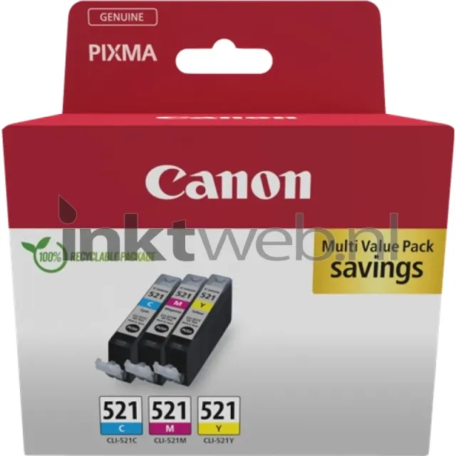 Canon 2934B016/CLI-521 Inktcartridge kleur, foto 2
