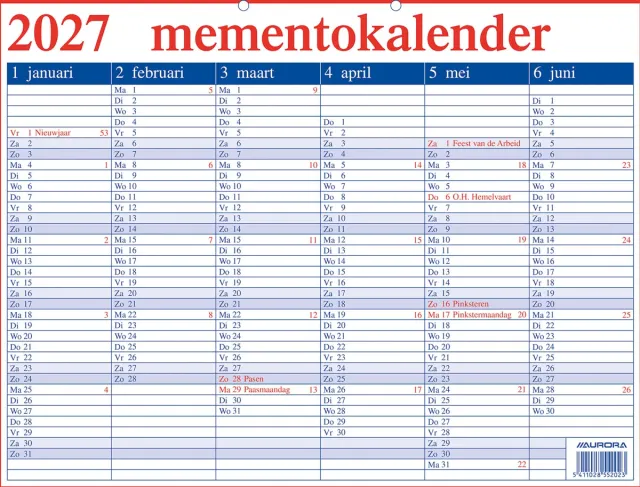 Aurora Memento 20 Nederlandstalig, 2027
