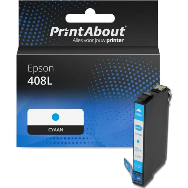 PrintAbout huismerk Inktcartridge 408L (C13T09K24010) Cyaan Hoge capaciteit geschikt voor Epson