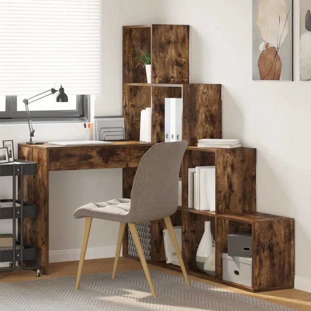 vidaXL Hoekbureau Gerookt eiken 101,5 x 149,5 x 149,5 cm Bewerkt hout, foto 2