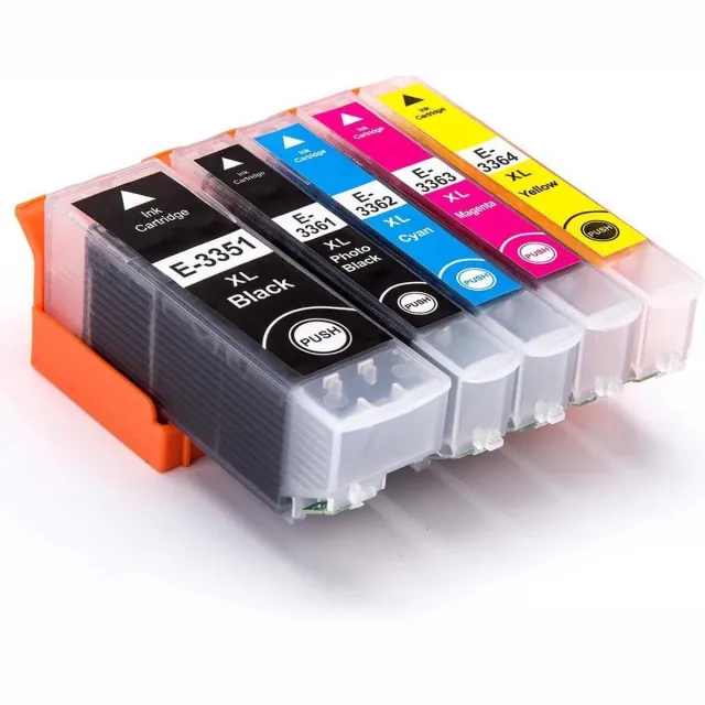 Inktkenners Inktcartridge Geschikt voor Epson 33XL - Multipack van 5 stuks - Met Chip alle kleuren
