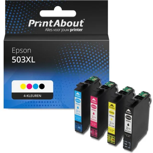 PrintAbout Huismerk Epson C13T09R64010 (503XL) Inktcartridge 4-kleuren Voordeelbundel Hoge capaciteit