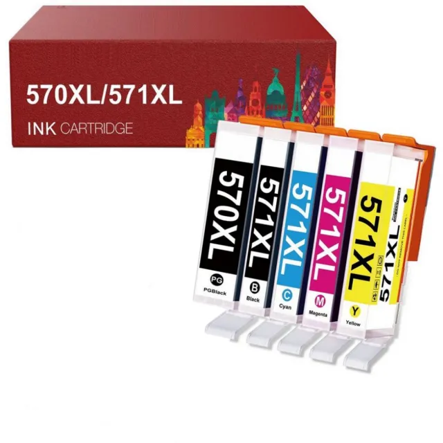 WeCare 5-pack | Geschikt voor Canon 570/571 XL inktcartridges - Geschikt voor Canon Pixma MG5750 - MG5751 - MG6850 - MG7750 - MG7751 - MG7752 - TS5050 - TS5051 - TS5055 Multipack 5 cartridges | BK PBK C M Y