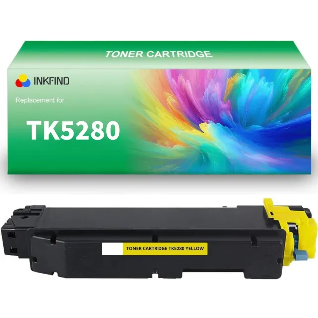 INKFIND TK-5280 Geel tonercartridge compatibel met Kyocera TK5280 TK-5280 Geel geschikt voor Kyocera ECOSYS M 6235cidn/6235cidnt/6635cidn/P 6235cdn - 1-pack Geel Geel x 1