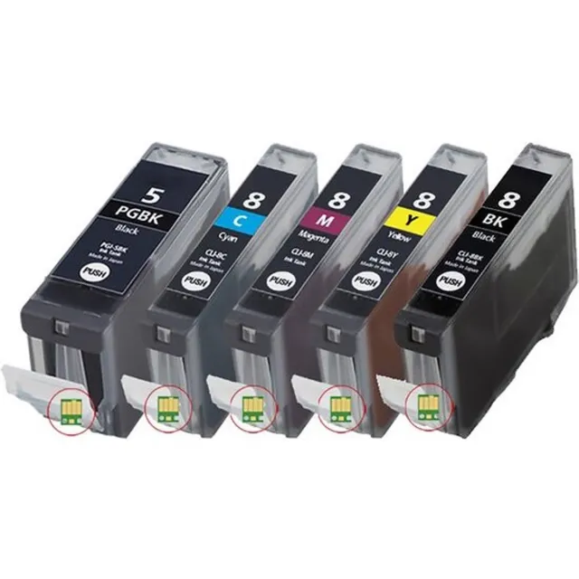 Inktkeuze CLI-8 Zwart + Alle Kleuren - Huismerk inktcartridge compatible met Canon PIXMA IP 3300 / Canon PIXMA IP 3500 / Canon PIXMA IP 4200 / Canon PIXMA IP 4300 / Canon PIXMA IP 4500 / Canon PIXMA IP 5200 / Canon PIXMA IP 5200 R / Canon PIXMA IP 5300 Zwart, Cyaan, Magenta, Geel