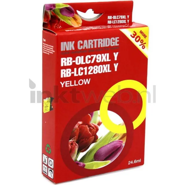FLWR Inktcartridge / LC-1280 / Geel - Geschikt voor Brother