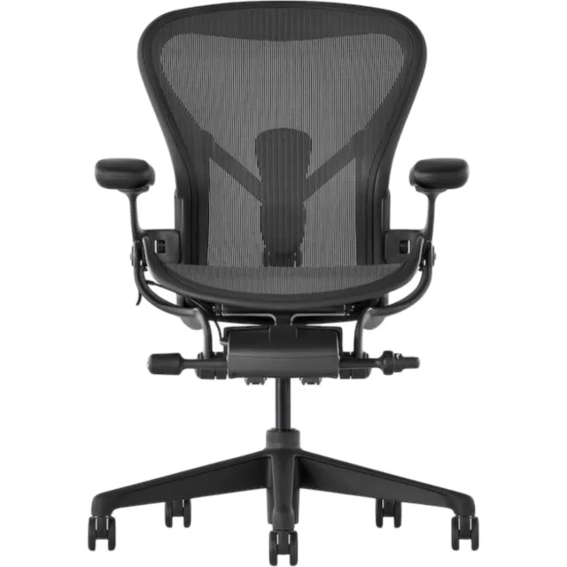Herman Miller Aeron Remastered Graphite Maat B – Refurbished Ergonomische Bureaustoel – Verstelbare Kantoorstoel – Mesh Rugleuning – Lendensteun – Thuiswerkstoel – Design Bureaustoel