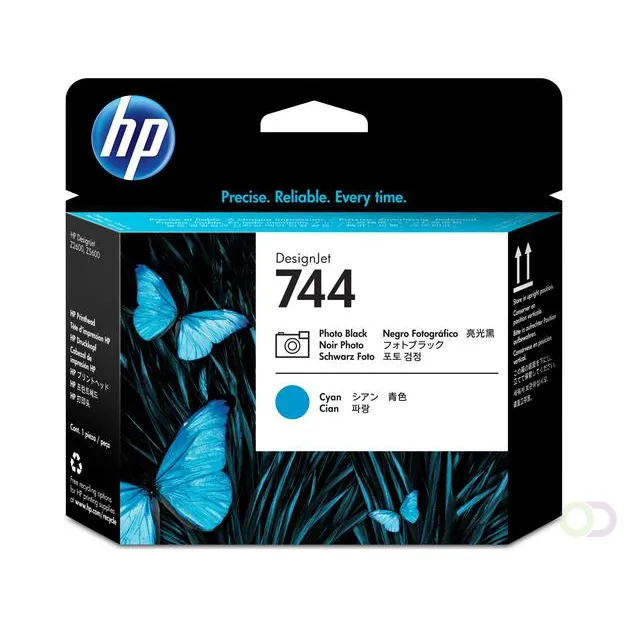 HP 744 fotozwarte/cyaan DesignJet printkop (F9J86A)
