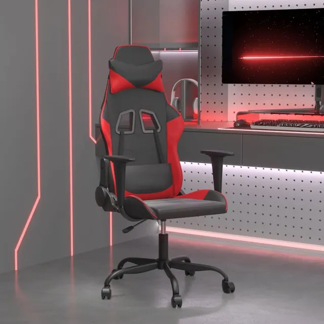 vidaXL Gamestoel - kunstleer - zwart - en - rood zwart en rood