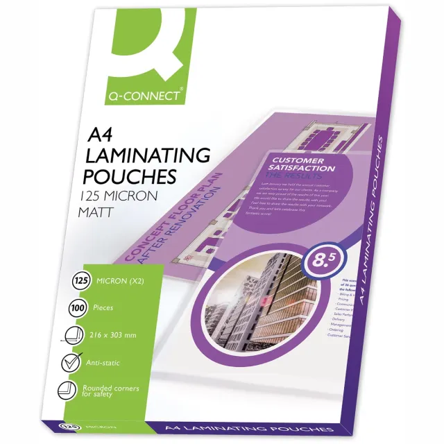 Q-Connect lamineeretui A4 2x 125 micron transparant 100 stuks