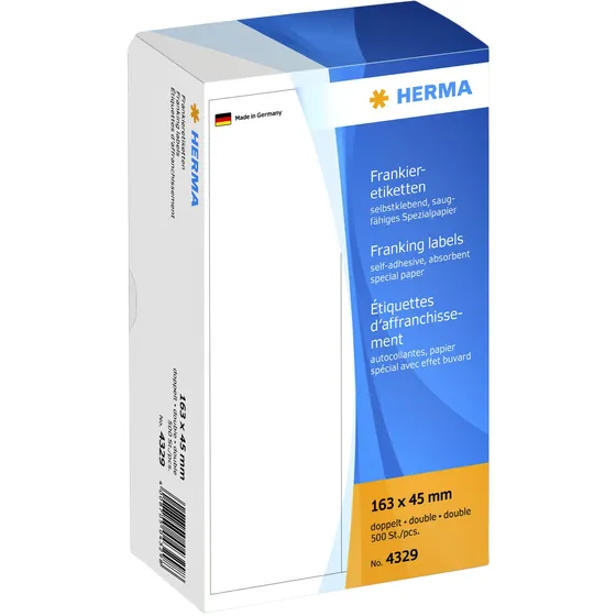 Herma Frankeeretiket HERMA 4329 dubbel 163x45mm 500 stuks
