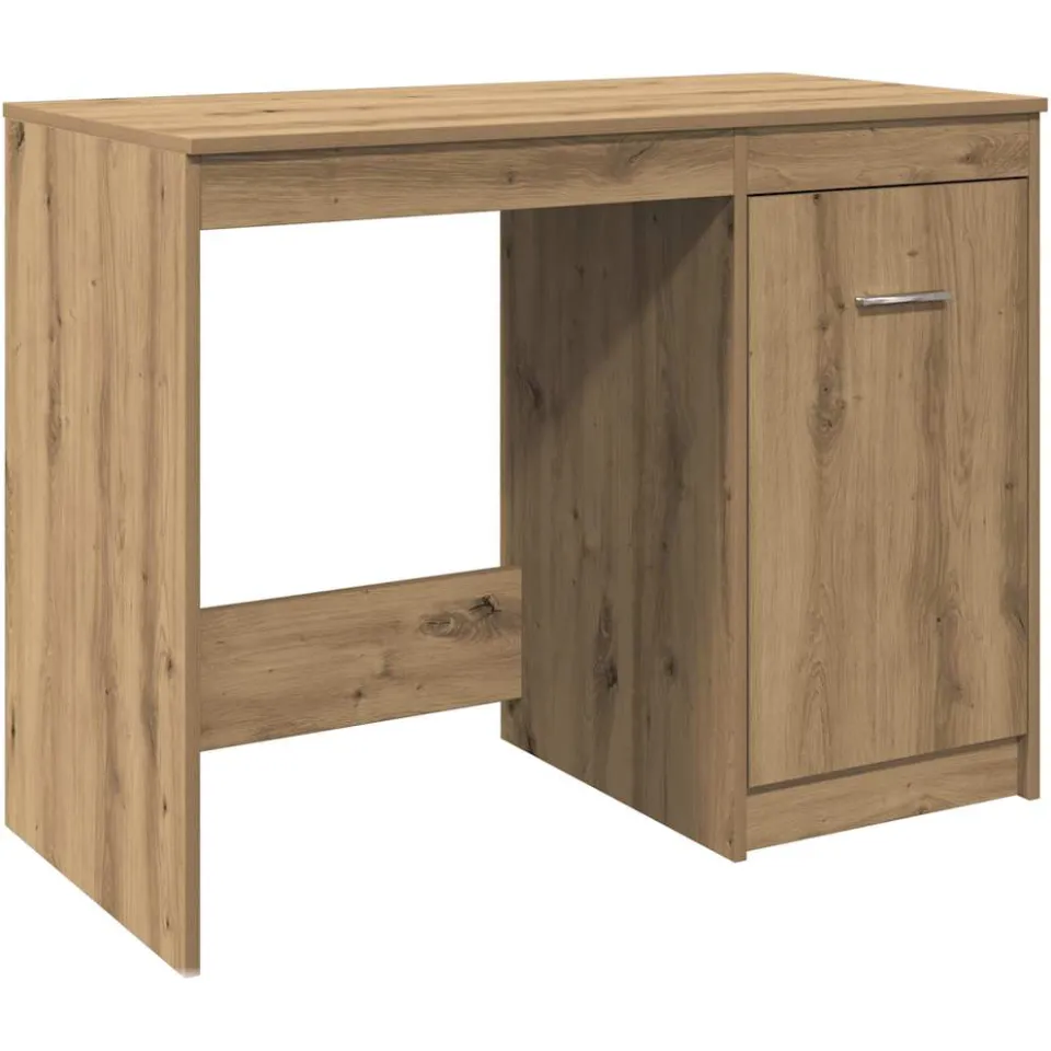 vidaXL Bureau 100x50x76 cm bewerkt hout artisanaal eikenkleur