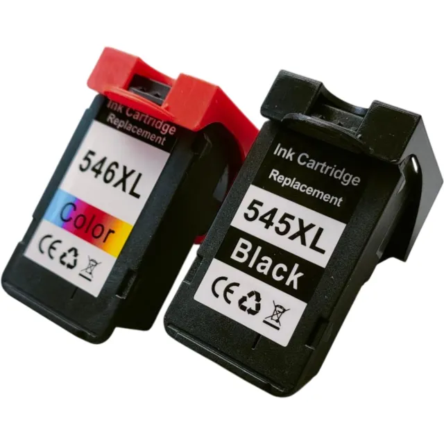 KATRIZ Remanufactured inkt PG545XL CL546XL( Zwart en Kleur) | Geschikt printer Canon Pixma IP 2850/ MG 2450/ MG 2455/ MG 2550/ MG 2550 S/ MG 2555/ MG 2555 S/ MG 2900/ MG 2950/ MG 2950 S/ MG 3050/ MG 3051/ MG 3052/ MG 3053/Pixma MX 495 Zwart & Kleur