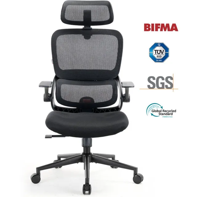 Sihoo B100 SE Ergonomische stoel – Lendensteun, Opklapbare armleuningen, Zwart