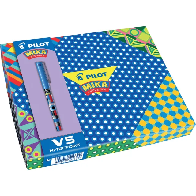 Pilot roller Hi-Tecpoint Mika Limited Edition, geschenkdoos met 6 rollers blauw