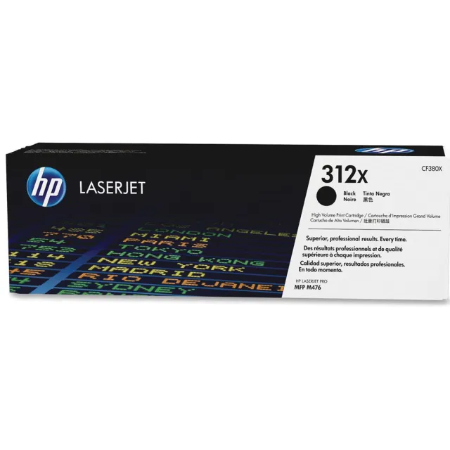 Hp toner 312X, 4 400 pagina's, OEM CF380X, zwart