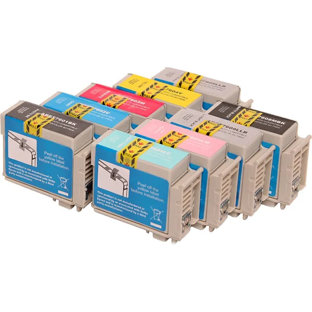 ABC huismerk set 9x inktcartridge geschikt voor Epson T7601 - T7609 geschikt voor Surecolor SC-P600 Set 4 kleuren