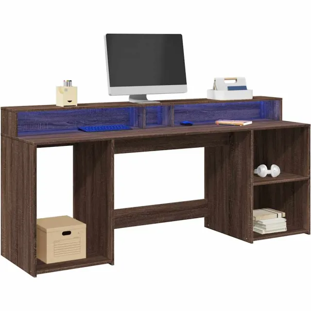 vidaXL Desk Bruin eiken 200 x 55 x 91 cm Engineered wood, foto 2