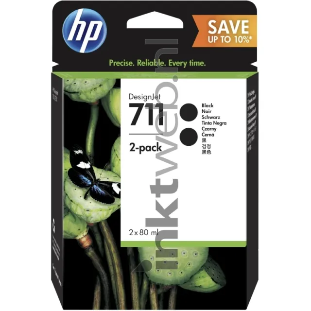 Hp 711 2-pack zwart (Origineel Hoge Capaciteit) black